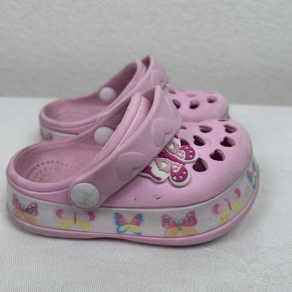 Stepping Stones Butterflies and hearts child sz 4 slip on with backstrap shoes - Picture 5 of 8